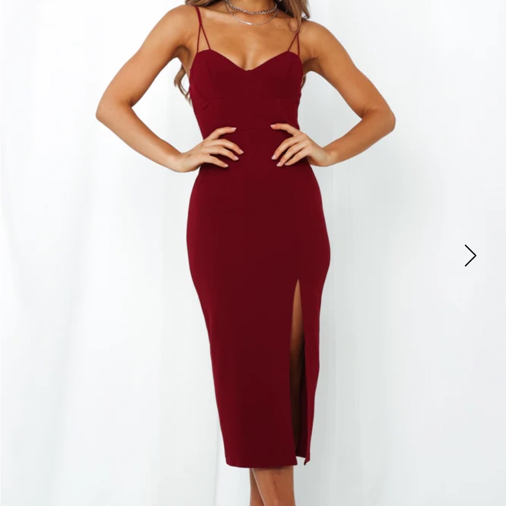 Broken Spell Midi Dress Red | Hello Molly